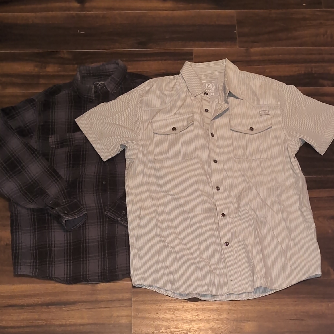 Columbia Blue Casual Button Down Shirts